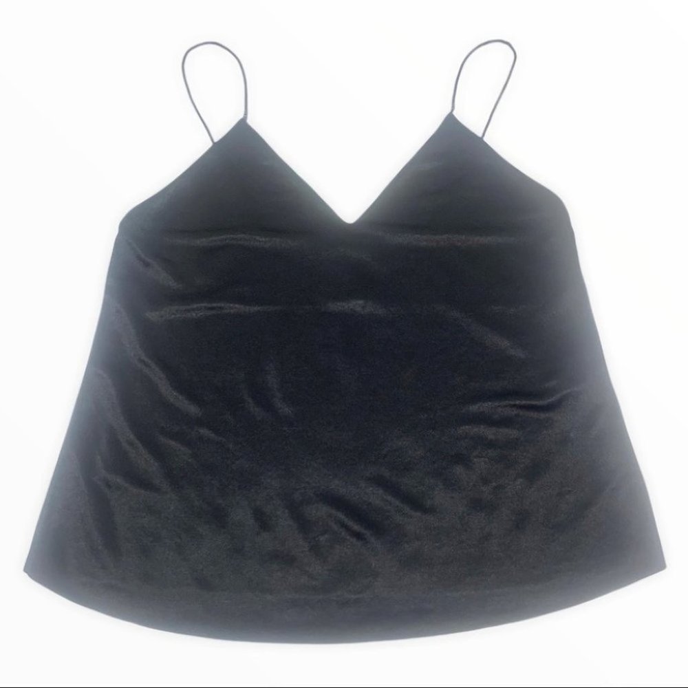 Zara Black Satin Y2K Going Out Cami / Top
